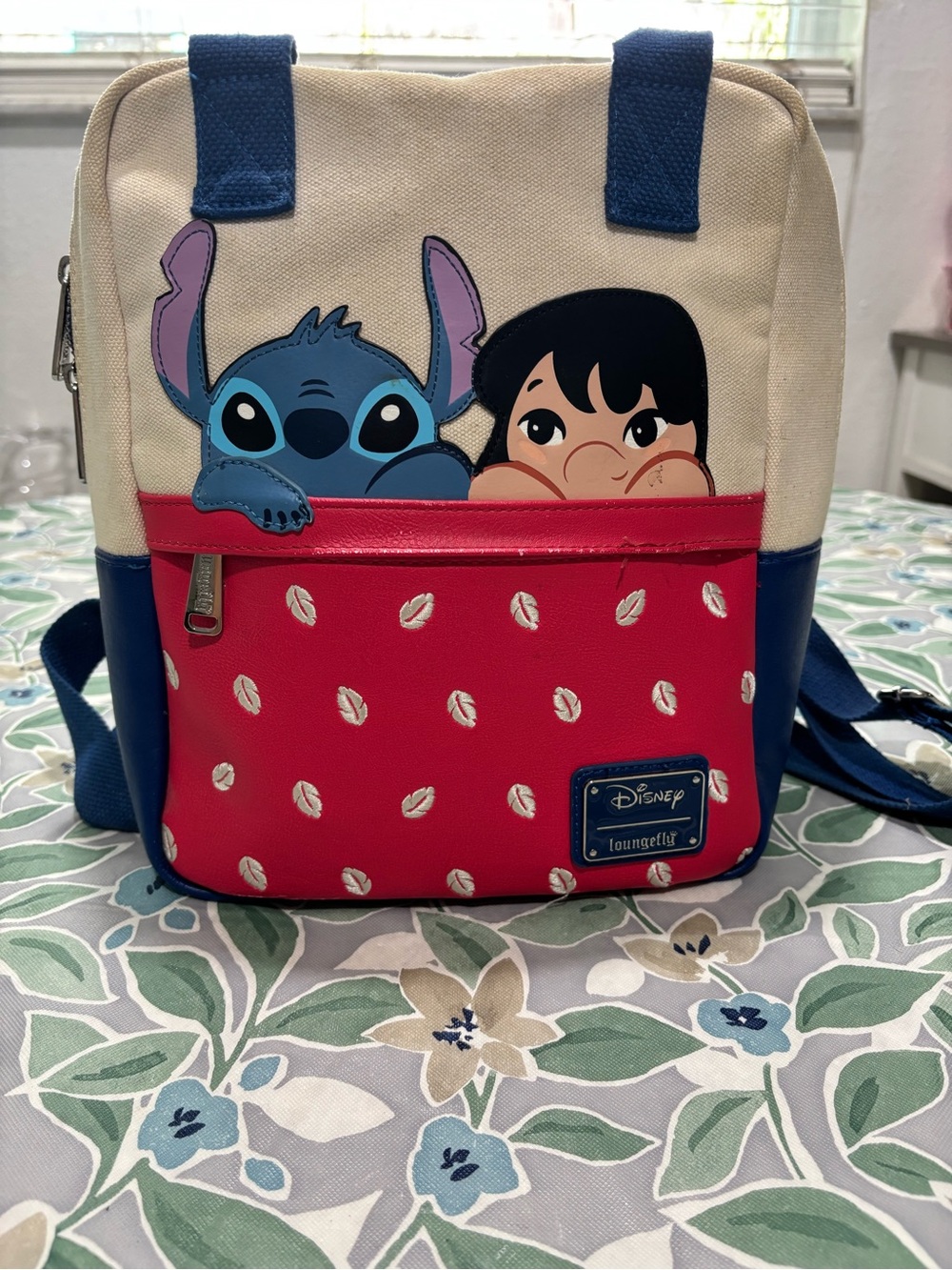 Loungefly Lilo and Stitch Canvas/Faux Leather Backpack
